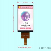 4.3寸竖屏MIPI接口TFT彩屏带电容触摸